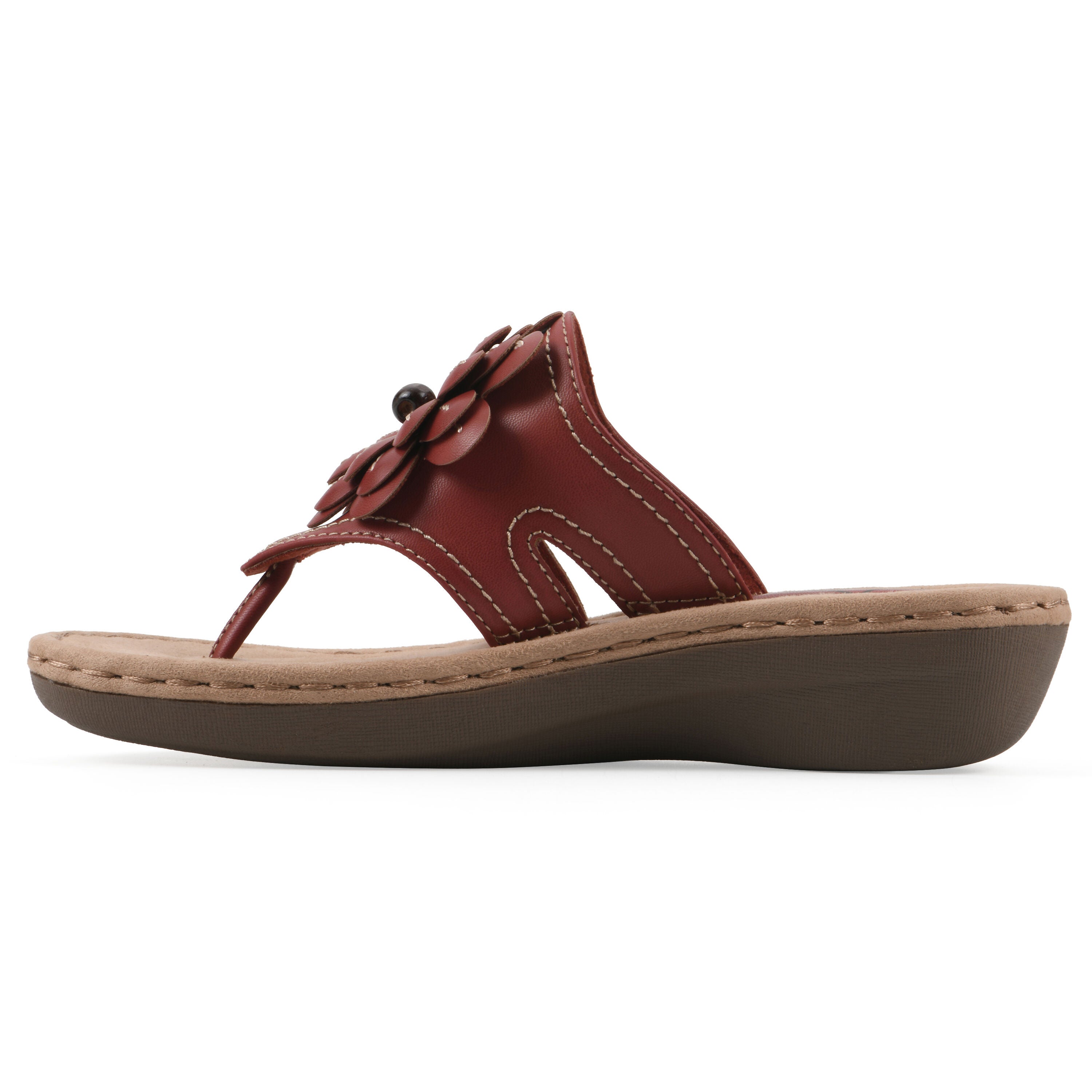 Cashlyn Floral Mini Wedge Sandal, RED SMOOTH, alternate image number 3