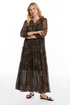 Plus Size Blouson Sleeve Maxi Dress