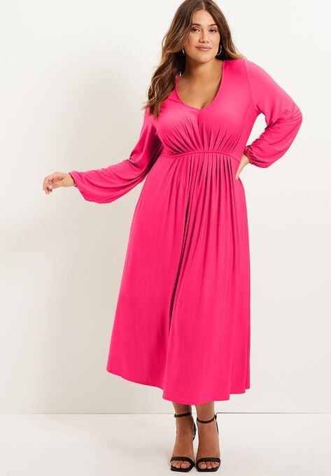 Elegant Empire Waist Dress, PINK BURST, hi-res image number null