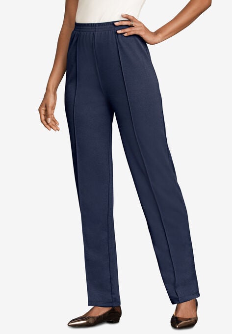 Crease-Front Knit Pant, DENIM, hi-res image number null