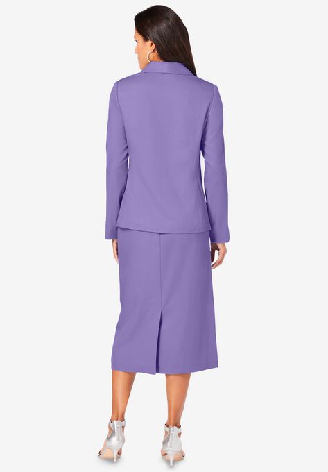 Two-Piece Skirt Suit with Shawl-Collar Jacket, , on-hover image number null
