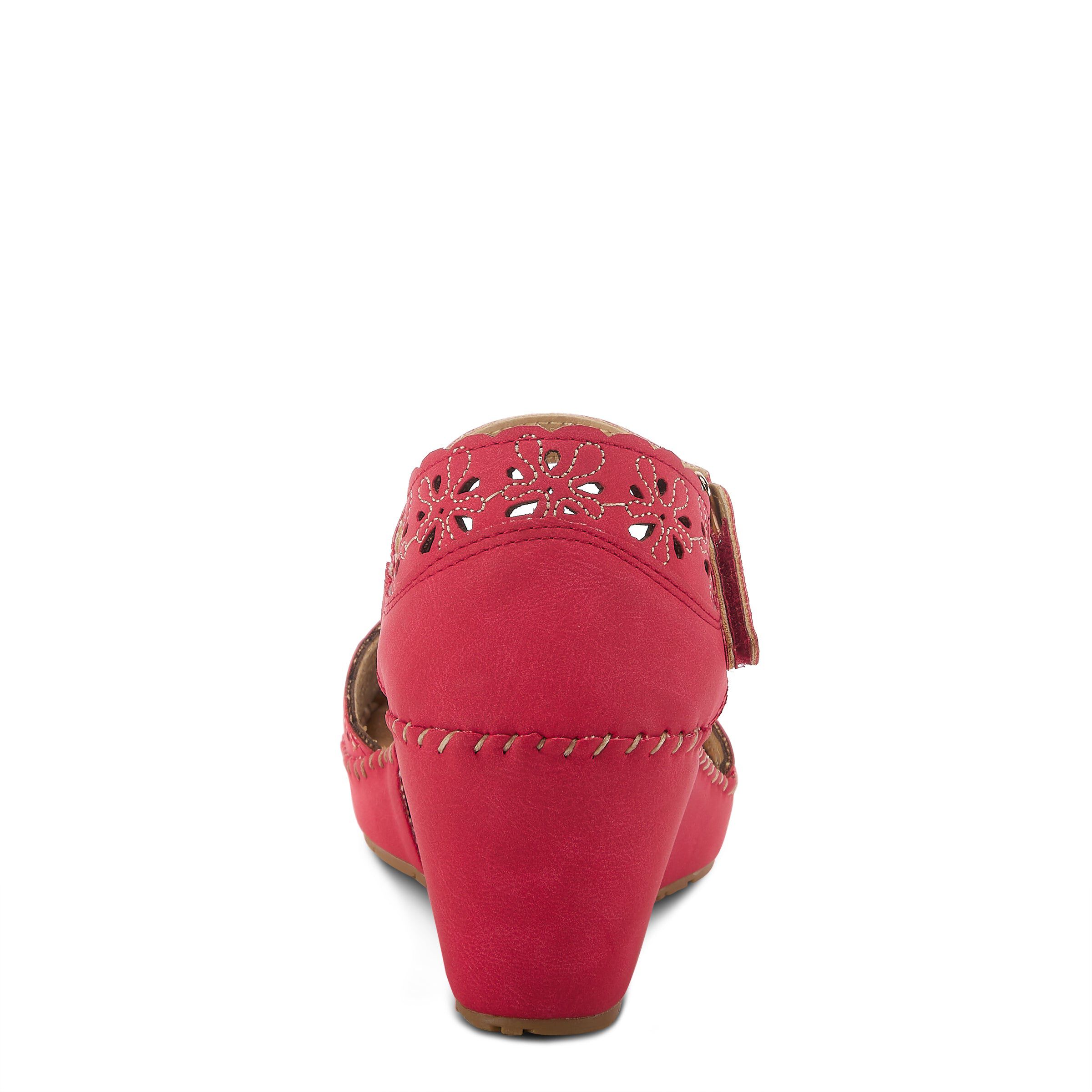 Gennina Closed Back Wedge Sandal, DARK RED, on-hover image number 1
