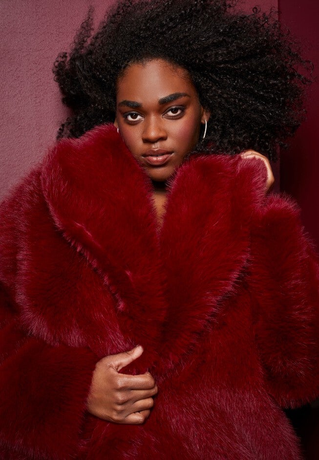 Shaggy Faux Fur Coat, , alternate image number null