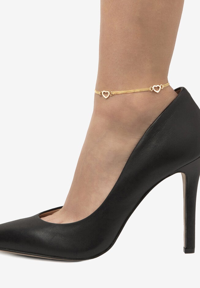 Yellow Gold-Plated Sterling Silver Ankle Bracelet (7.5Mm), 10 Inches, , alternate image number null