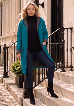 Plus Size Hooded Nylon Jacket