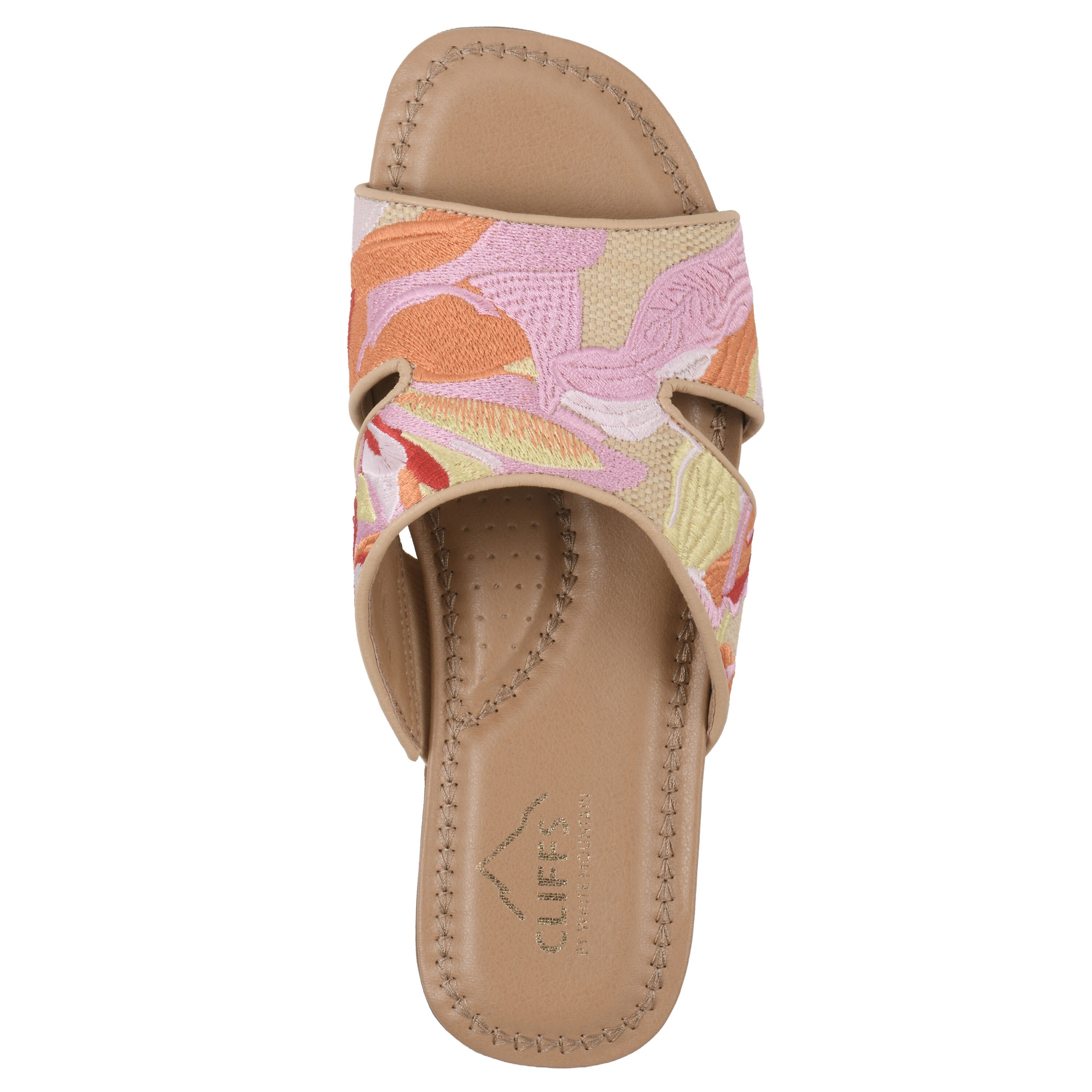 Frankly Slide Sandal, PINK MULTI RAFFIA, alternate image number 4
