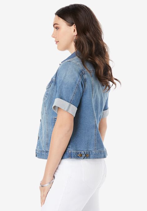 Short-Sleeve Denim Jacket, , alternate image number null