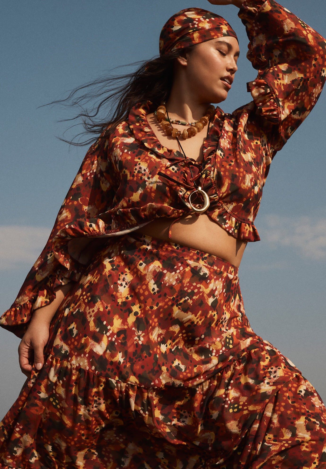 Ruffle Tie-Front Top