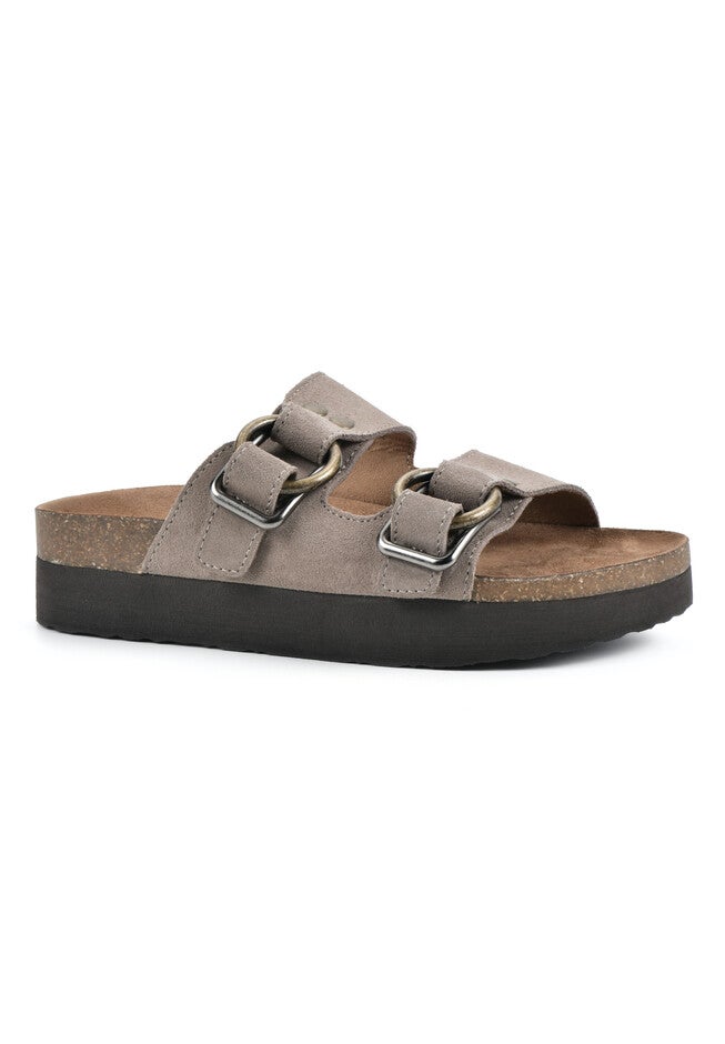 White Mountain Honesty Footbed Sandal, LIGHT TAUPE SUEDE, hi-res image number 0