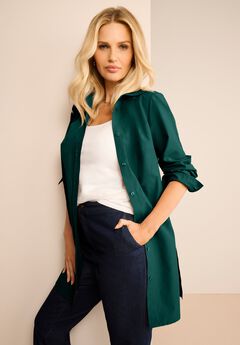 Plus Size Kate Long Sleeve Easy Cotton-Blend Button-Front Shirt