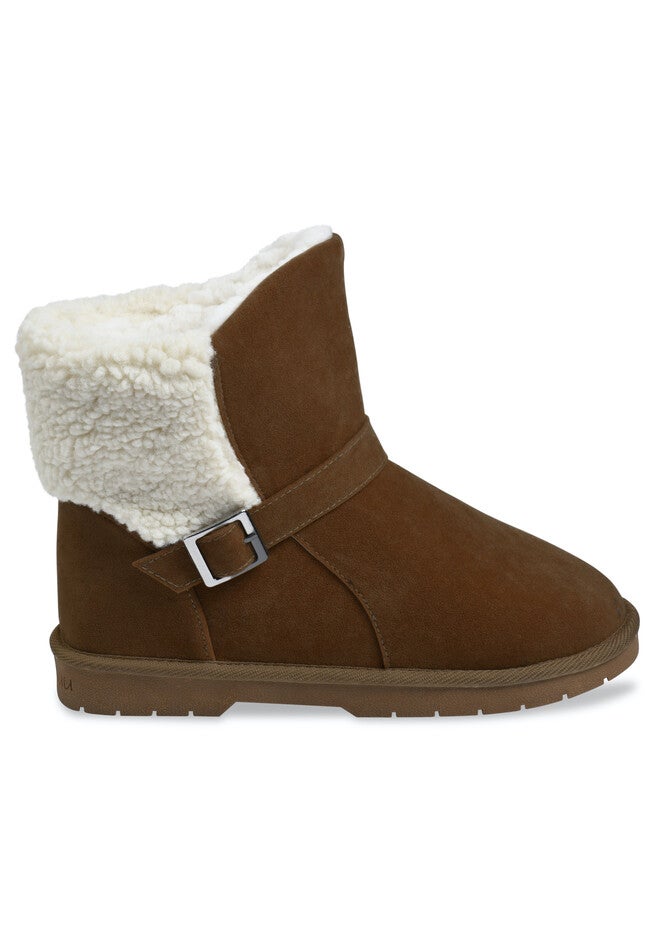 Faux Suede With Berber Back Ankle Boot, , alternate image number 2