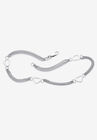 Sterling Silver Multi Heart Ankle Bracelet (7.5Mm), 10 Inches Jewelry, WHITE, hi-res image number null