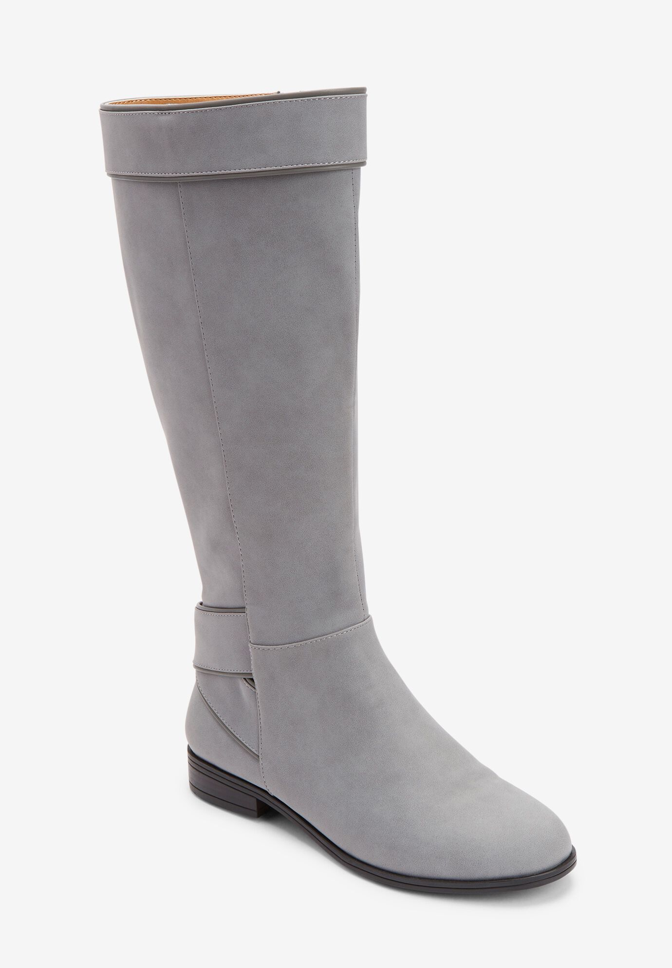 gray wide calf boots