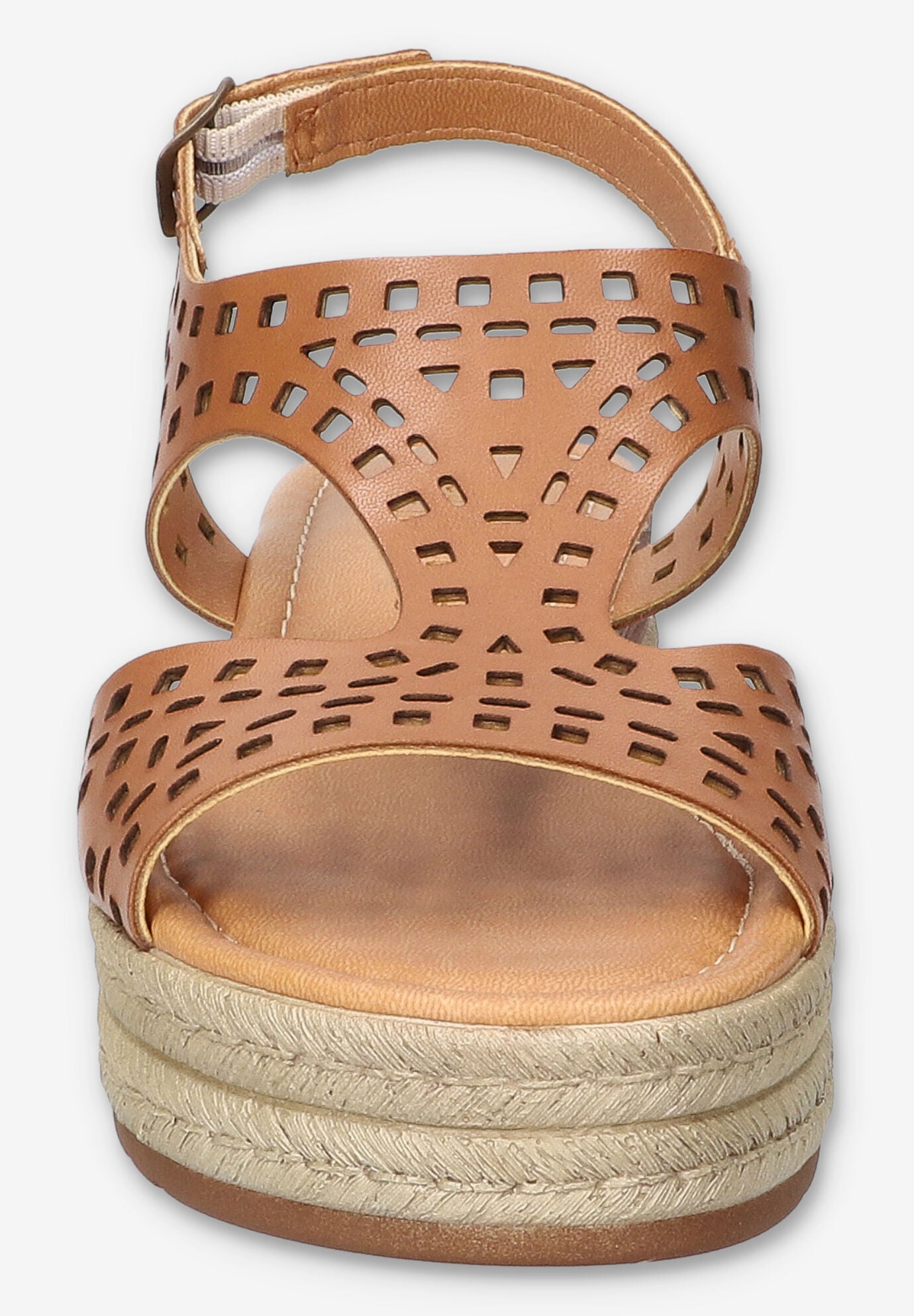 Ann-Italy Wedge Sandal, BROWN LEATHER, on-hover image number 1