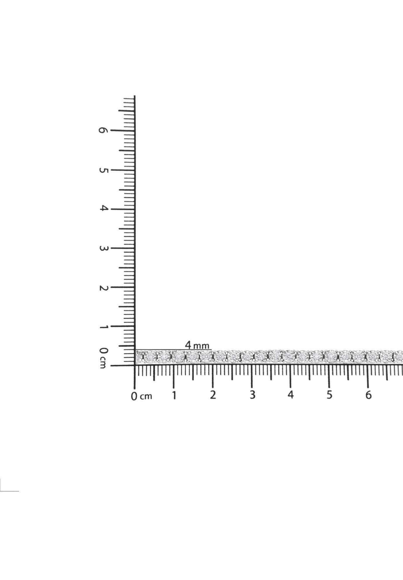 Silver 1.0 Cttw Lab Grown Diamond Illusion-Set Tennis Bracelet - 7.25 inches Inches, , alternate image number 5