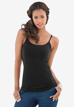 Plus Size Cami with Built-In Bra and Adjustable Straps