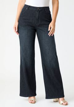 Plus Size Classic Stretch Wide Leg Jean