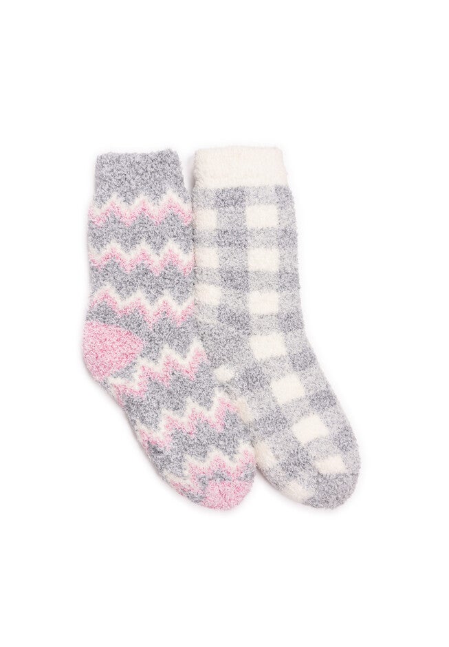 2 Pack Cozy Cabin Socks, MEDIUM GREY HEATHER, hi-res image number null