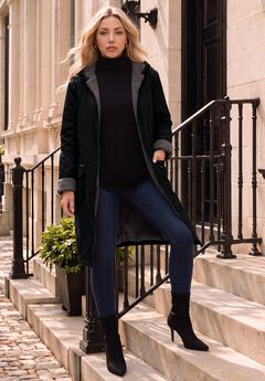 Plus Size Hooded Nylon Jacket