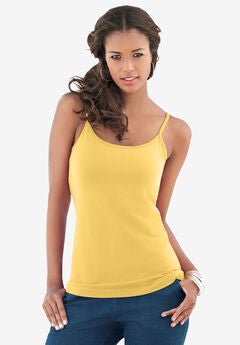 Plus Size Cami with Built-In Bra and Adjustable Straps