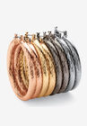 Mutil Colored Plated Hoop Earring 4 Pair Set, , alternate image number null