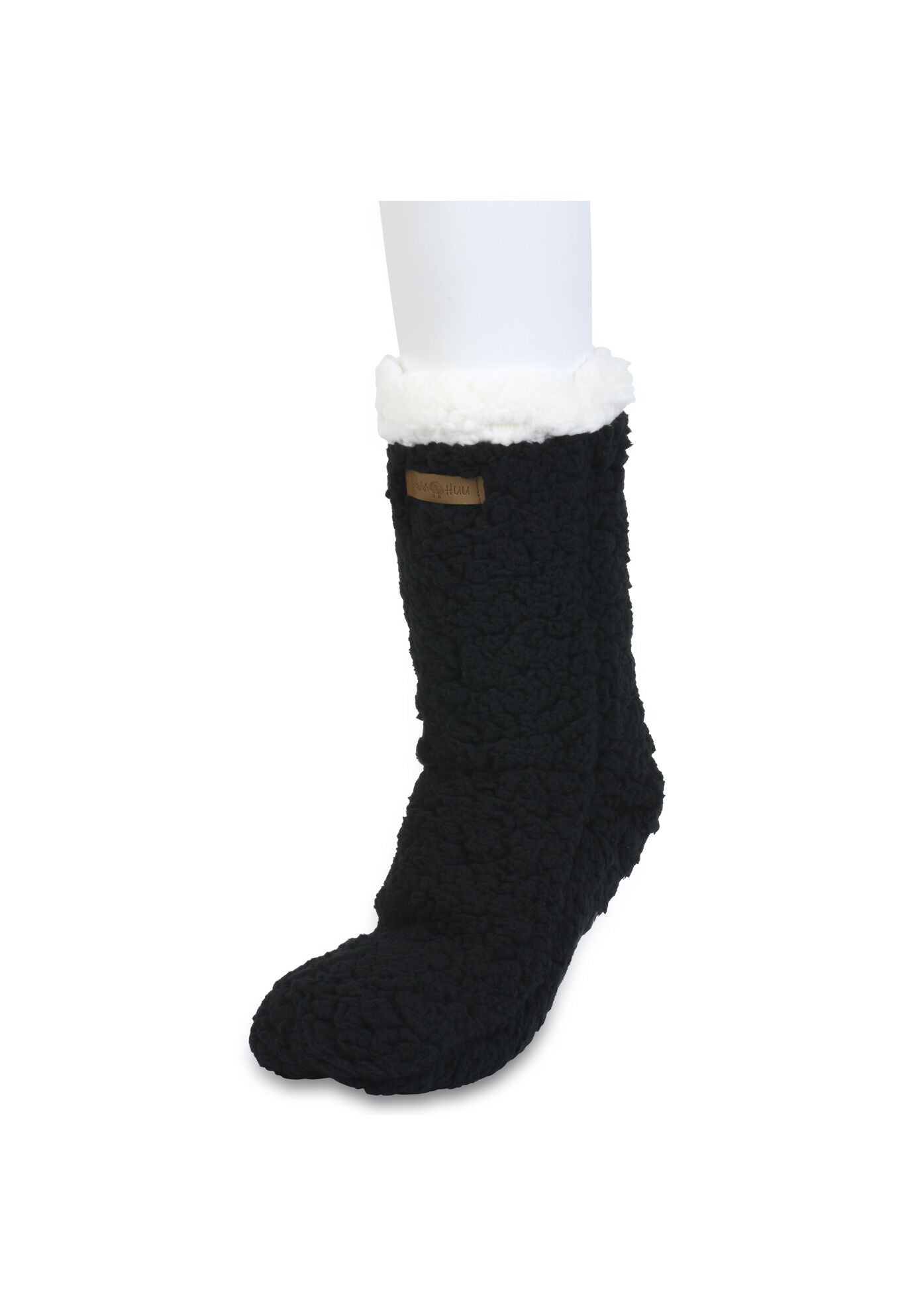 Faux Shearling Cabin Sock, BLACK, hi-res image number 0