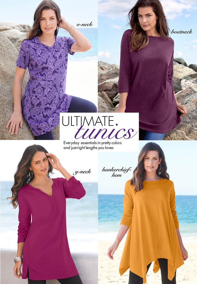 High Low Mockneck Ultimate Tunic, , alternate image number null