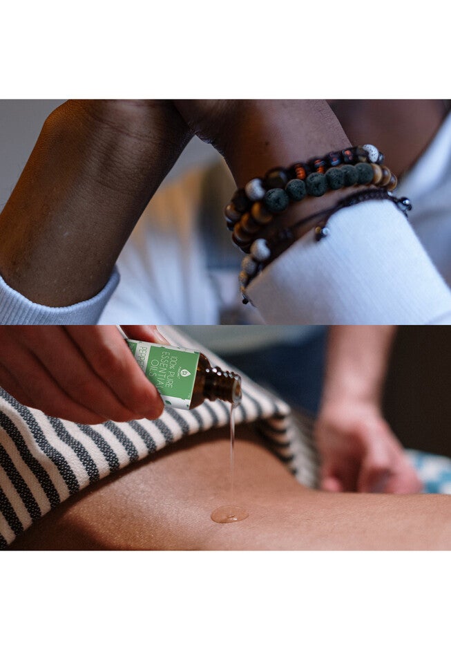 Aromatherapy Bliss Bundle: Lava Stone Bracelet + Pure Essential Oils., , alternate image number null