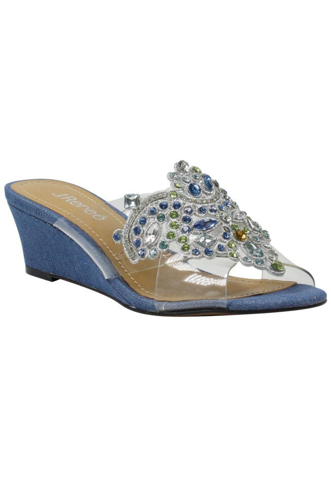 Allysen Slides , BLUE SILVER DENIM, hi-res image number null