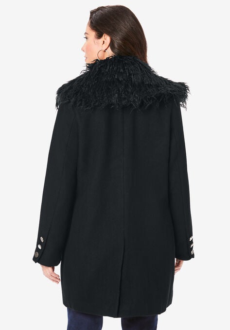 Short Wool-Blend Coat, , on-hover image number null