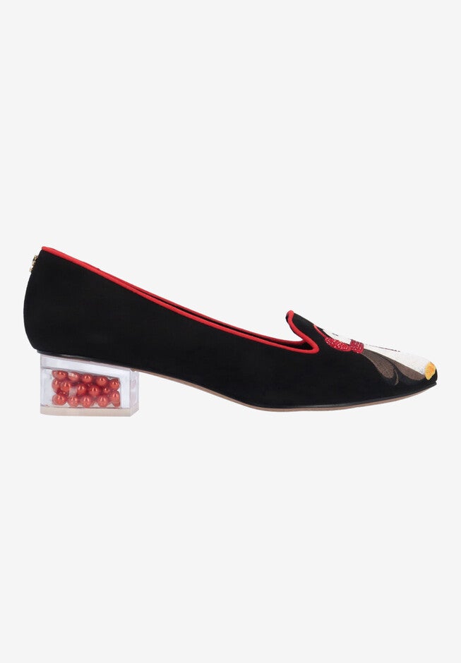 Pingwen Slip-On Pump, BLACK RED WHITE, alternate image number 3