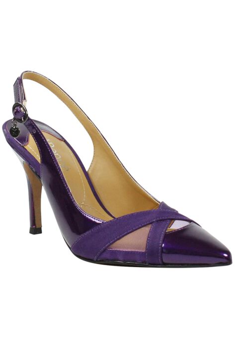 Benakin Pumps And Slings , PURPLE PATENT GROSGRAIN, hi-res image number null