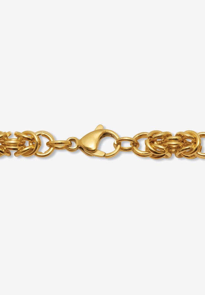 Goldtone Byzantine-Link Necklace, 18 Inches, , on-hover image number null