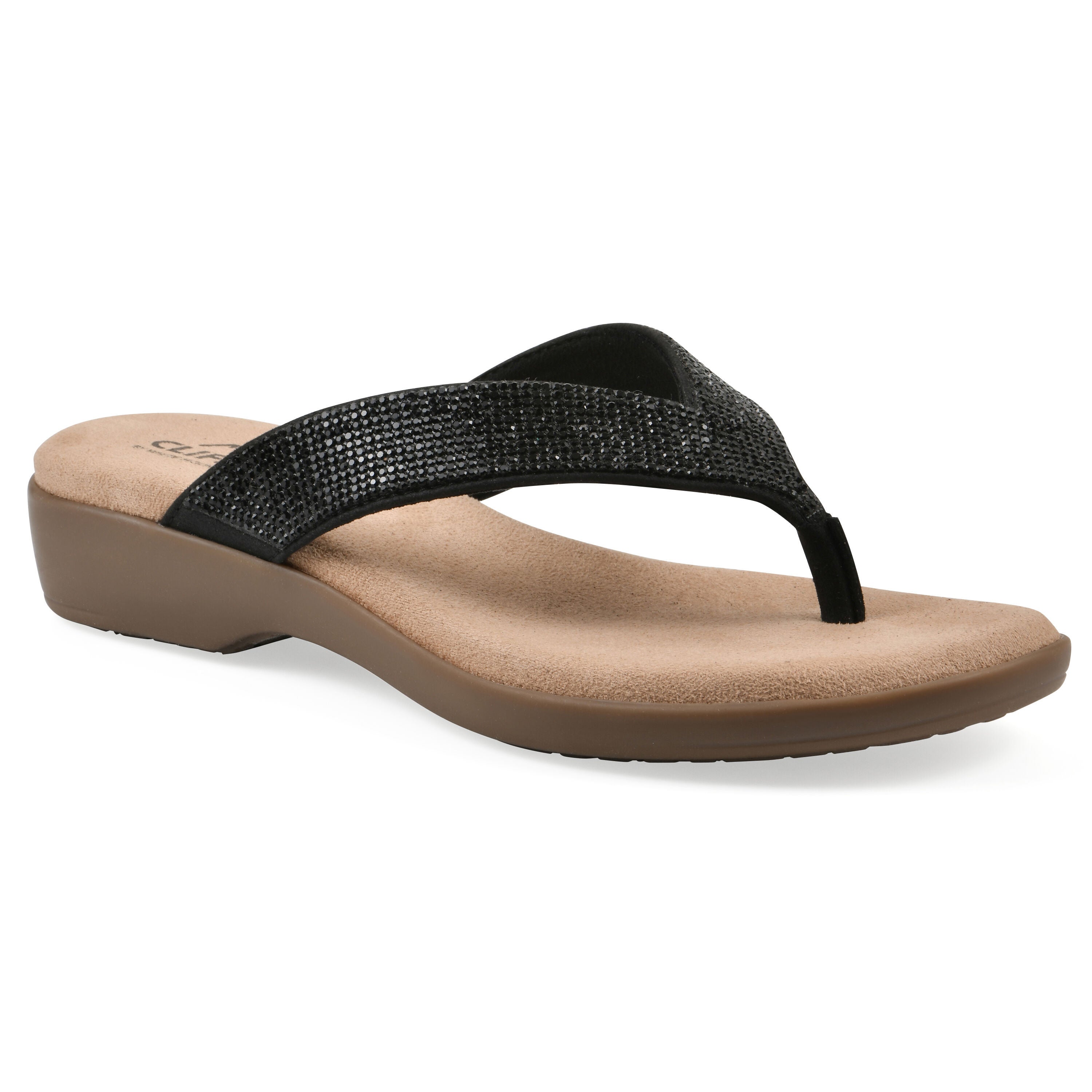 Becharm Thong Sandal, BLACK FABRIC, hi-res image number 0