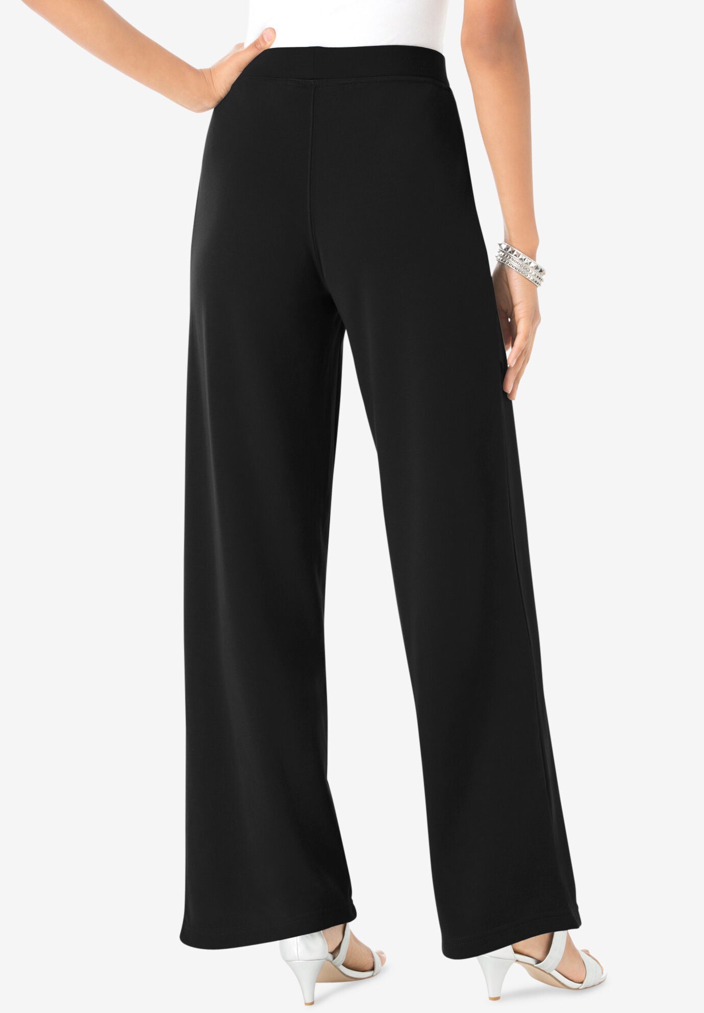 Wide-Leg Ultimate Ponte Pant, BLACK, on-hover image number 1