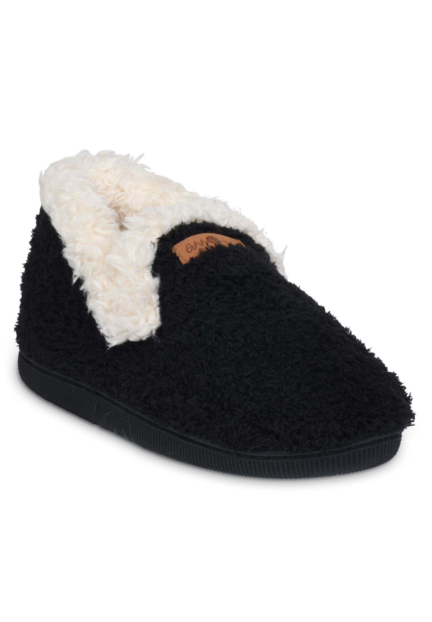 Cozee Fleece Faux Shearling Slipper Boot, BLACK, hi-res image number 0