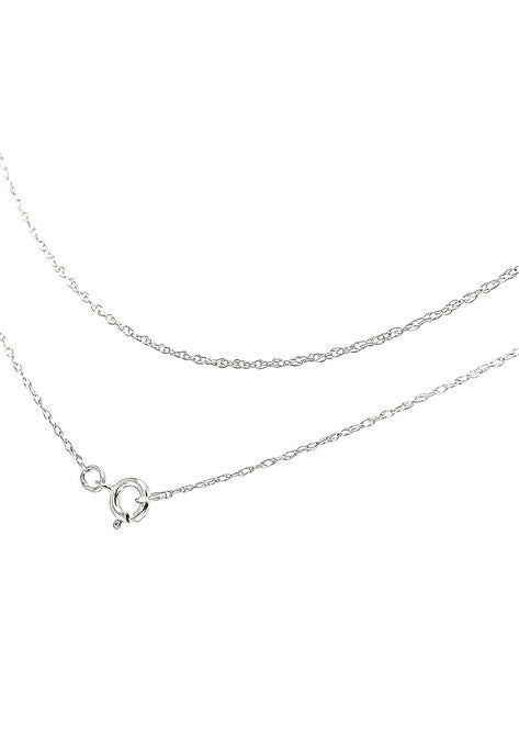 Solid White Gold Rope Chain Necklace Unisex 18", , alternate image number null