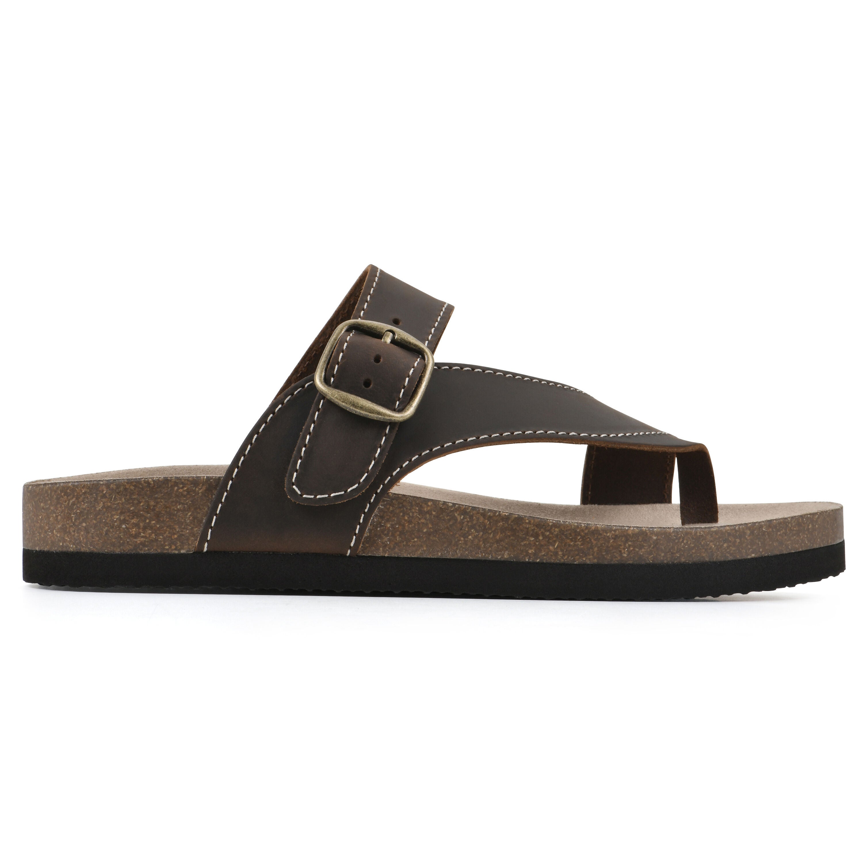 Carly Footbed Sandal, BROWN LEATHER, alternate image number 2
