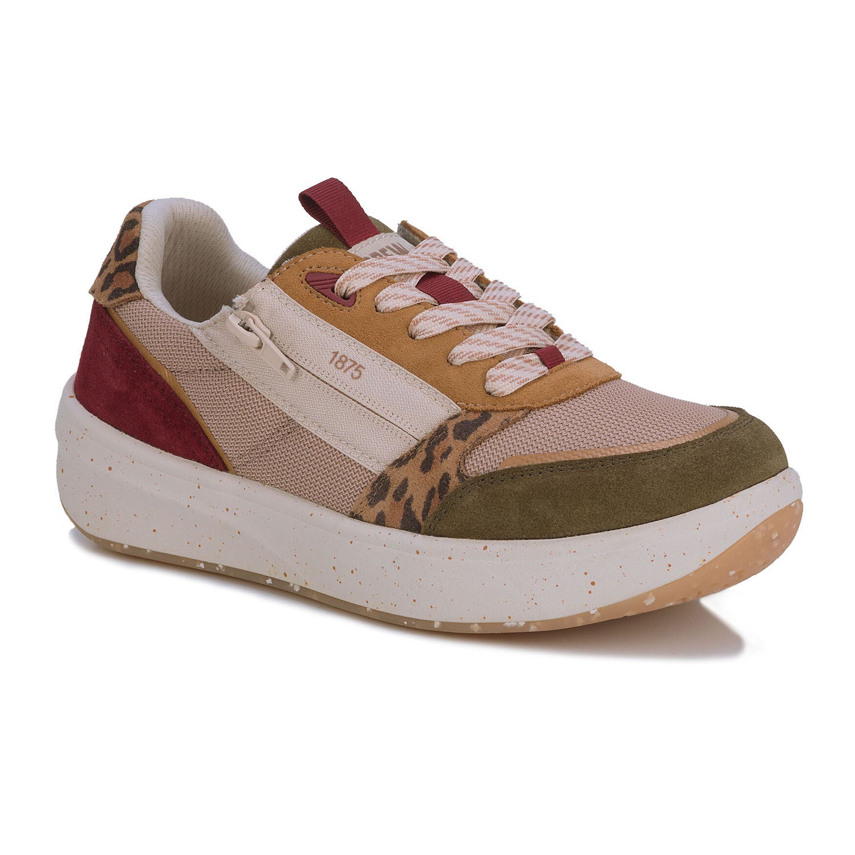 Happy Double Zip Sneaker, LEOPARD AND OLIVE, hi-res image number 0