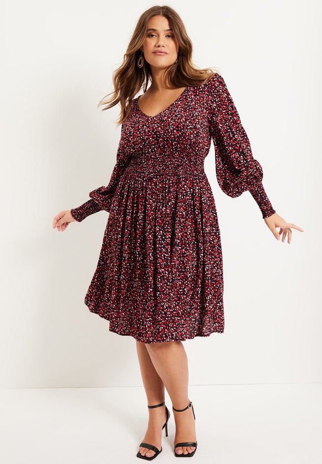 Smocked Waist Midi Dress, , alternate image number null