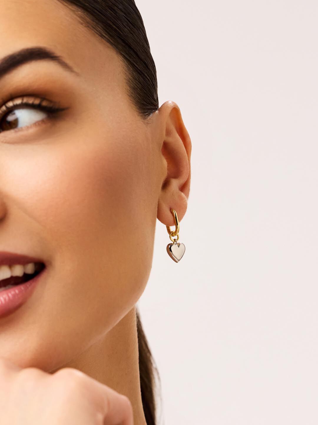 Heart Earrings - Wesley, GOLD, alternate image number 3