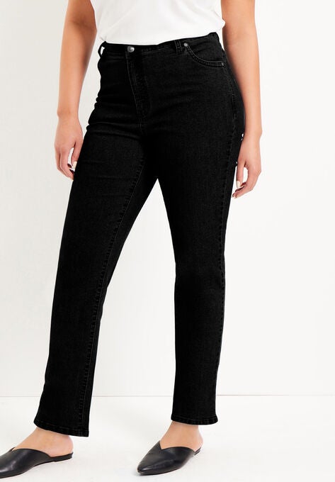 June Fit Straight-Leg Jeans, BLACK, hi-res image number null