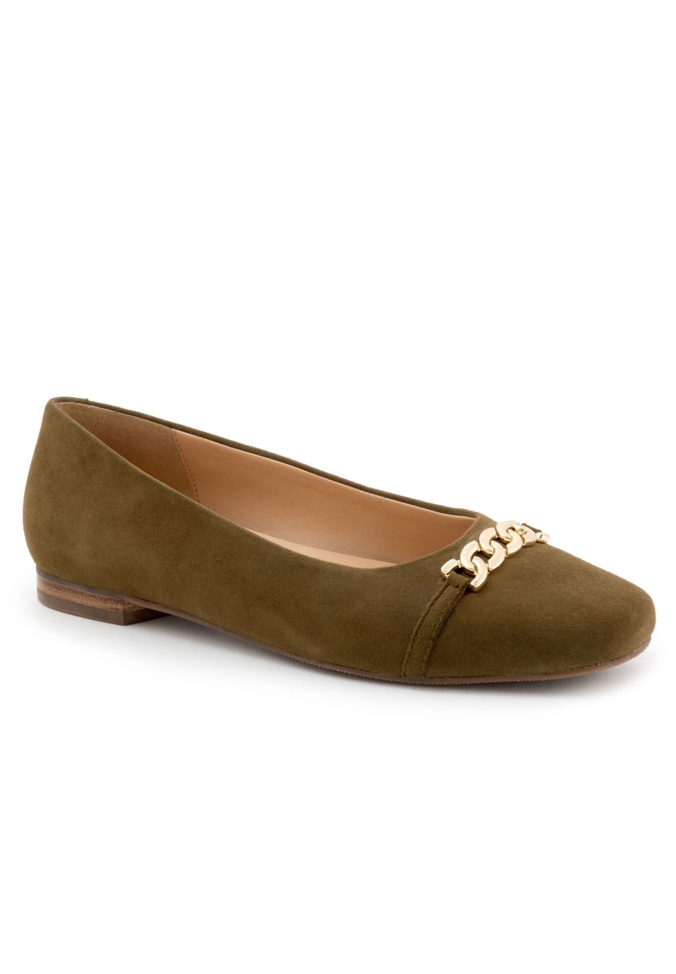 Harmony Dressy Flat, OLIVE SUEDE, hi-res image number 0