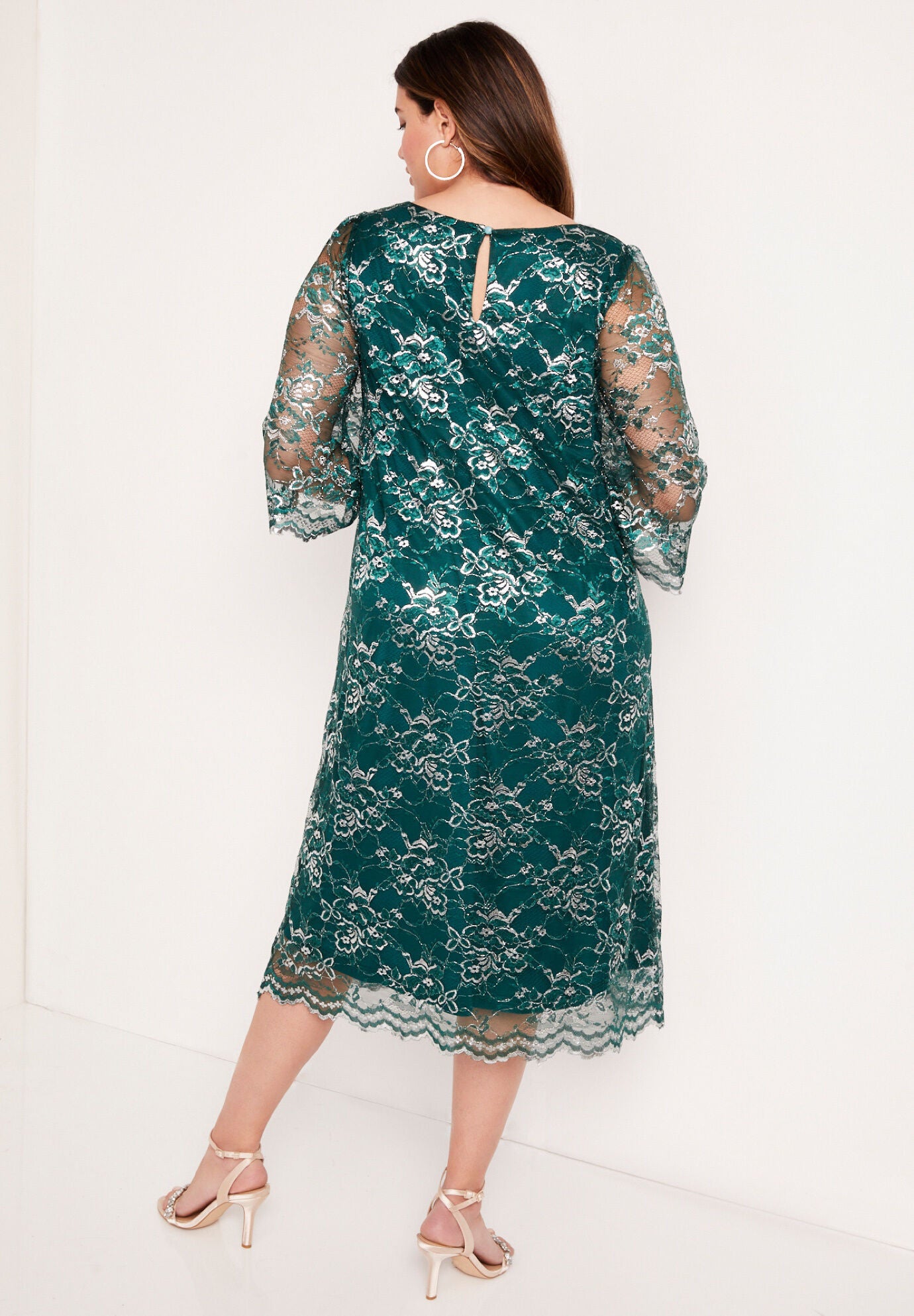 metallic lace sheath dress Metallic Lace Sheath Dress