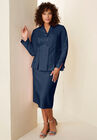 Two-Piece Skirt Suit with Shawl-Collar Jacket, , alternate image number null