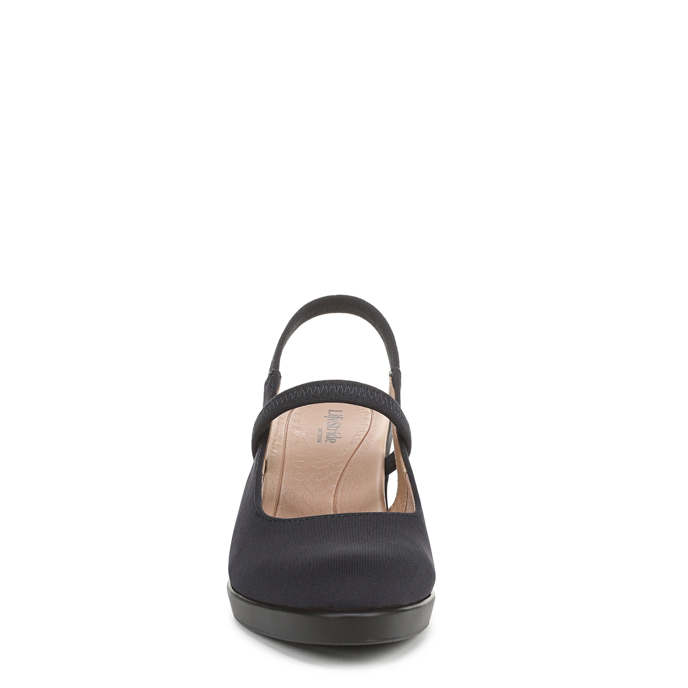 Evoke Slingback Pump, LUX NAVY FABRIC, alternate image number 4