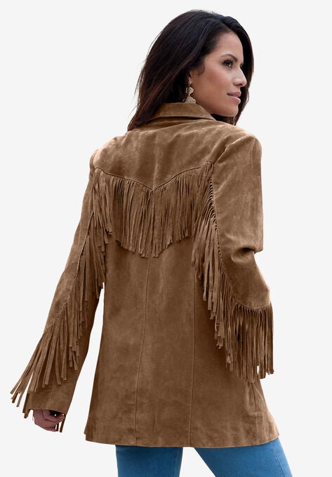 Fringe Suede Jacket, , on-hover image number null
