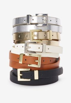 Faux Leather Skinny Belt