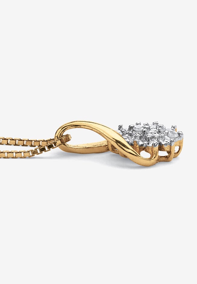 Gold & Sterling Silver Diamond Pendant, , on-hover image number 1