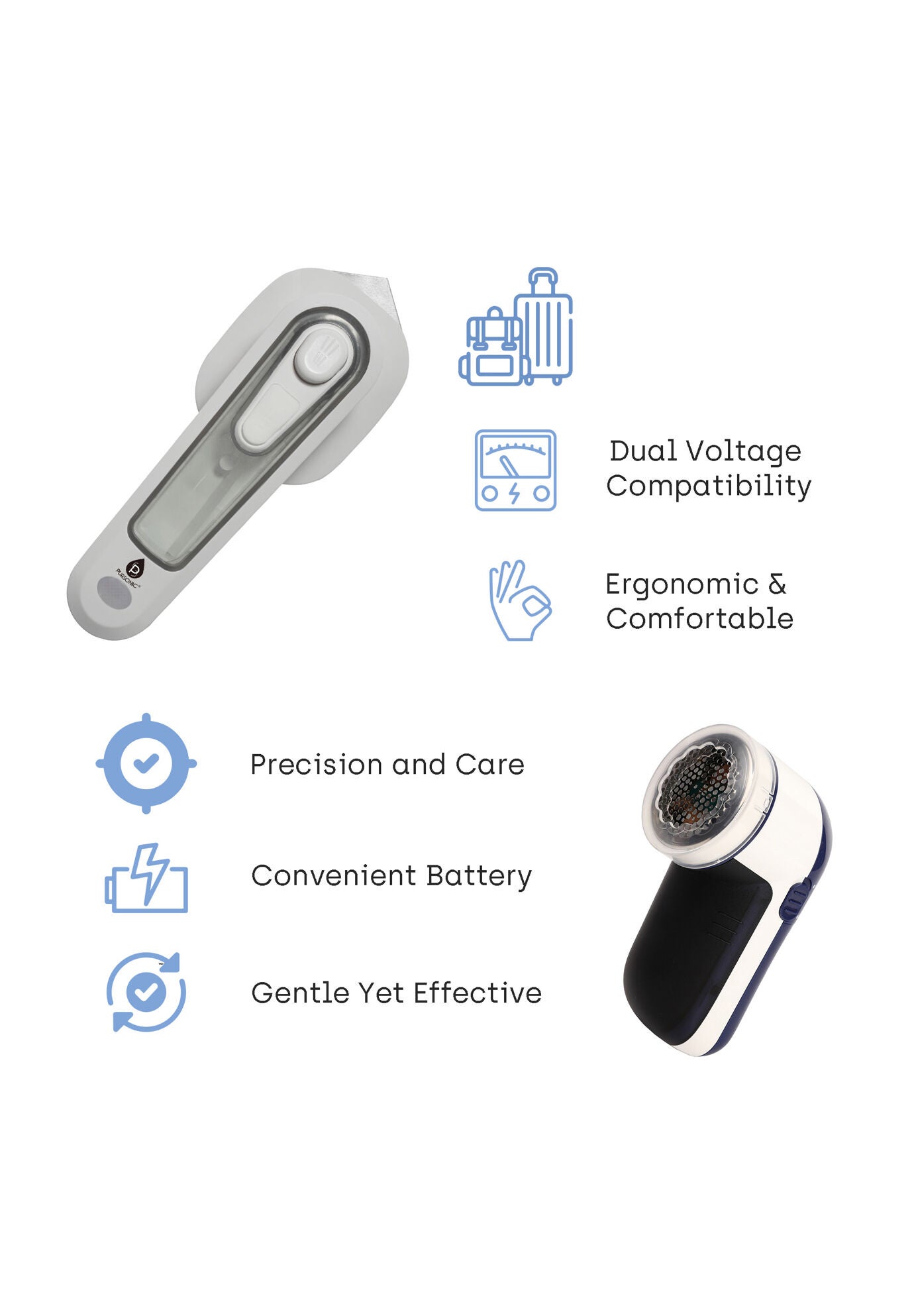 Travel-Ready Garment Grooming Kit: Compact Lint Remover, Fabric Shaver & Mini Iron, , alternate image number 2